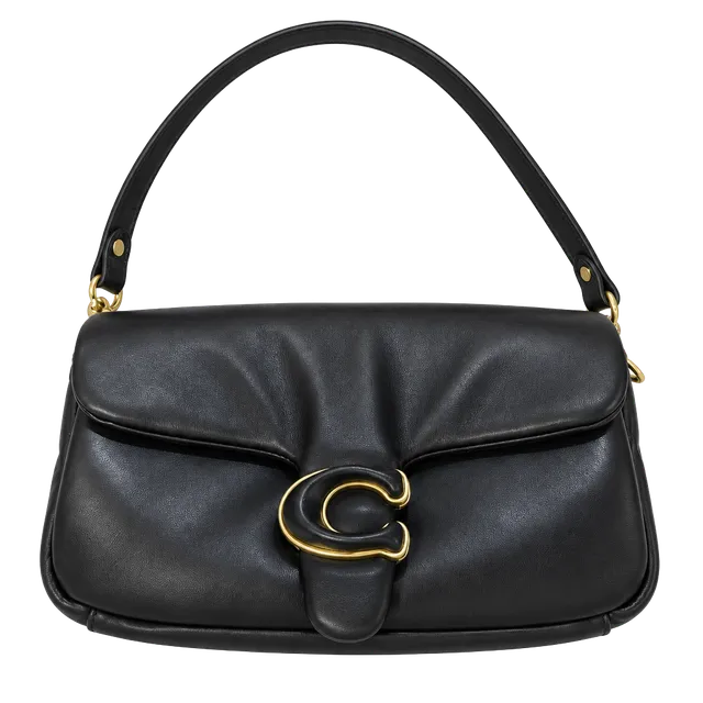 Coach Pillow Tabby Shoulder Bag Black Leather