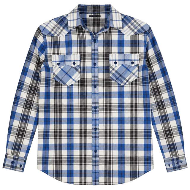 American Rag Long Sleeve Plaid Western Shirt Size M Blue