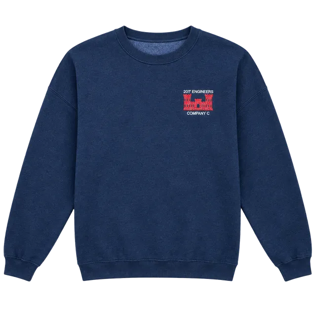 Fruit Of The Loom 201st Engineers Sweatshirt Size 2XL Navy Blue Graphic