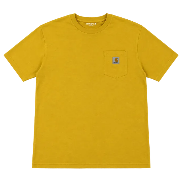 Carhartt K87 Pocket T-Shirt Size 2XL Yellow Loose Fit Workwear