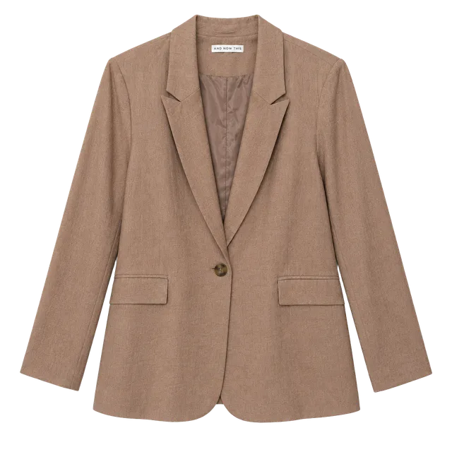 And Now This Blazer Size M Tan Long Sleeve Single Button Jacket