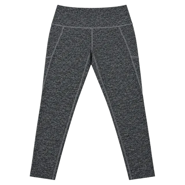 Beyond Yoga Leggings  Size 1X Gray Space Dye High Waisted Pocket Crop