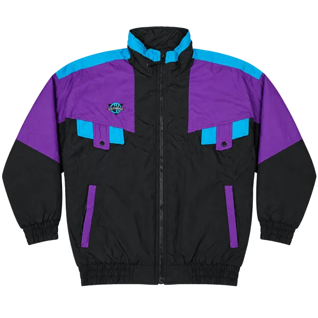 Cold Wave Ski Jacket Size M Black Purple Teal Vintage Snowmobile