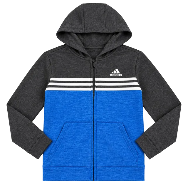 Adidas Full Zip Hoodie Size 7 Blue Black Colorblock Activewear