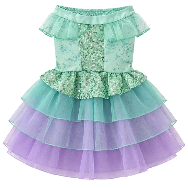 Disney The Little Mermaid Ariel Tutu Skirt Size 4 Sequin Ruffled Green