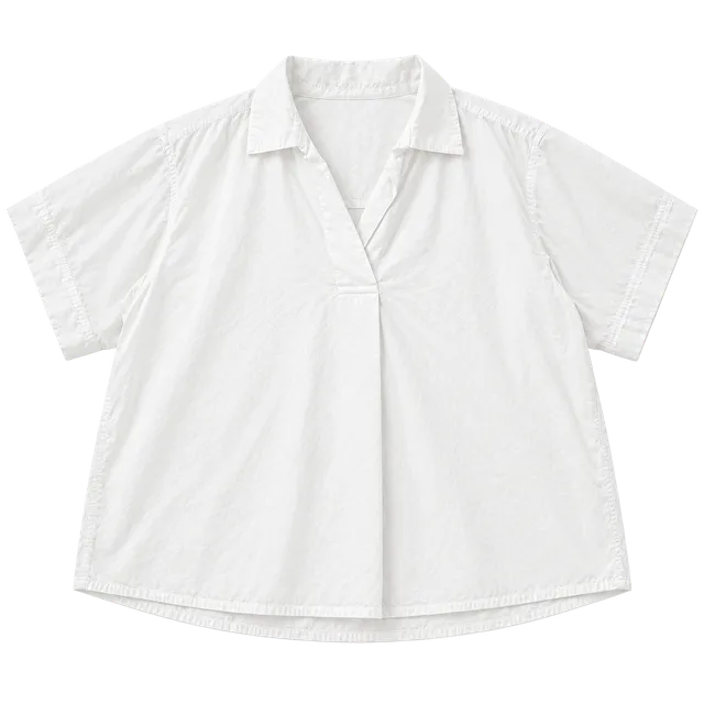 Madewell Short Sleeve Shirt Size M White Pullover Collared Top (b1)