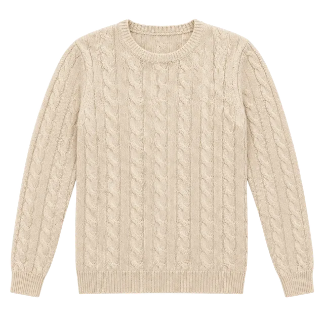 Brooks Brothers Italian Cashmere Cable-Knit Sweater Size S White