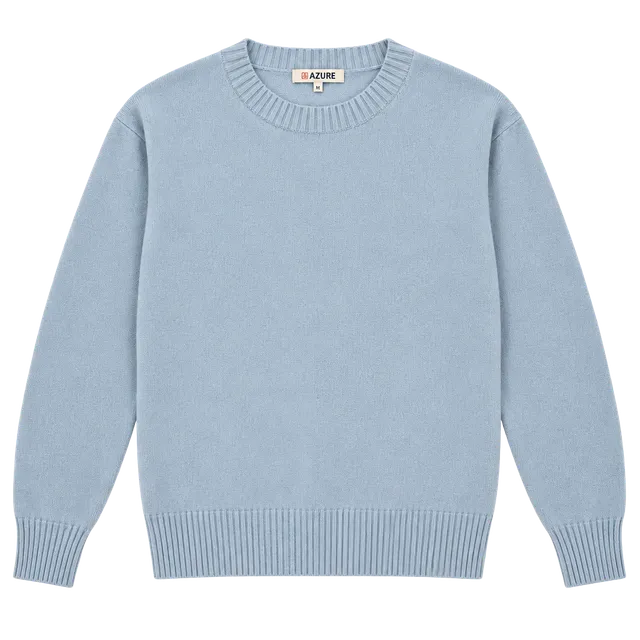 Azure Sweater Size M Light Blue Crewneck Pullover
