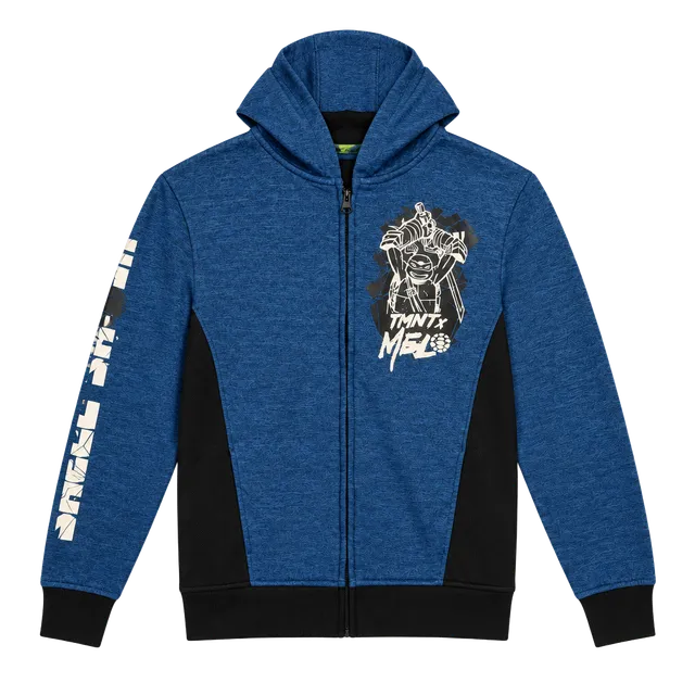 Nickelodeon TMNT x Melo Zip Hoodie Size M Blue Black Teenage Mutant Ninja
