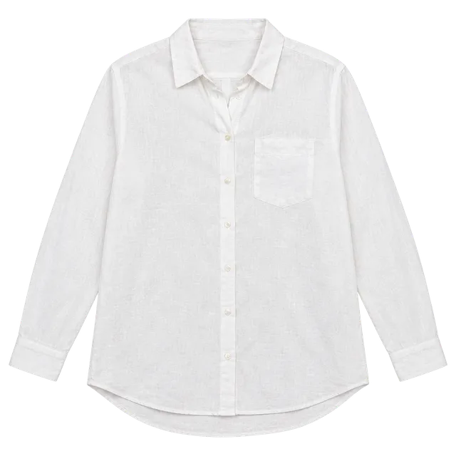 Lauren Ralph Lauren Women’s XL White 100% Linen Button Down Shirt Tunic