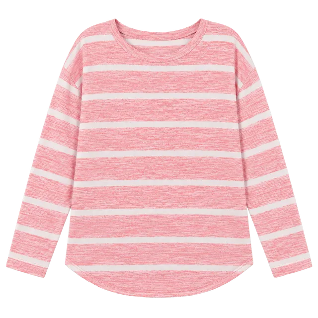 Time And Tru Striped Long Sleeve Shirt Pink Size Large 