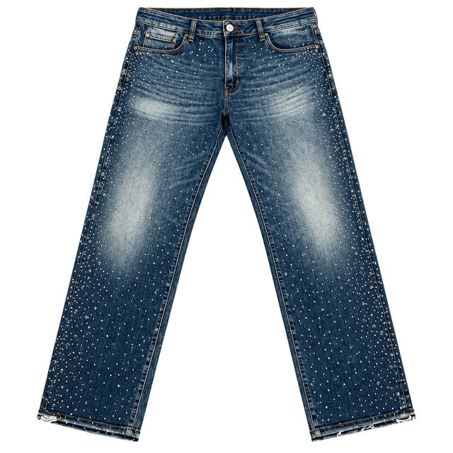 See You In Paradise Ultralight Beam Rhinestone Super Stretch Jeans – Sky Blue