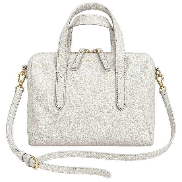 Fossil Sydney Satchel Leather Crossbody Bag Mineral Grey