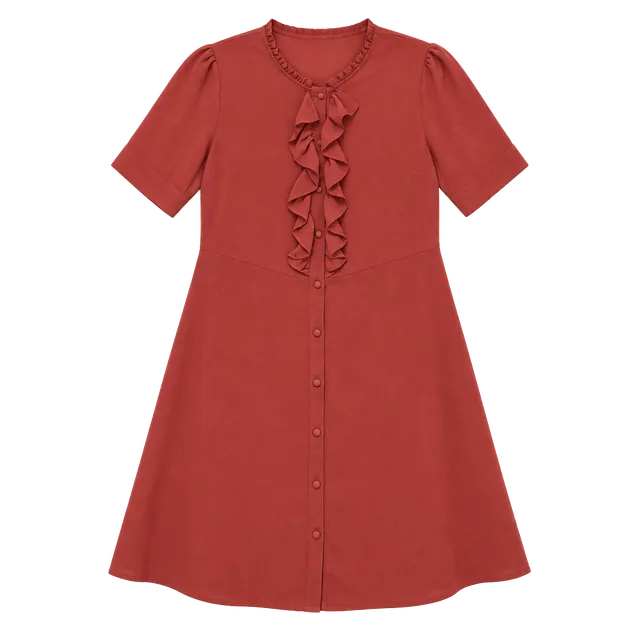 Forever 21 Ruffled Button Front Dress Size S Mauve