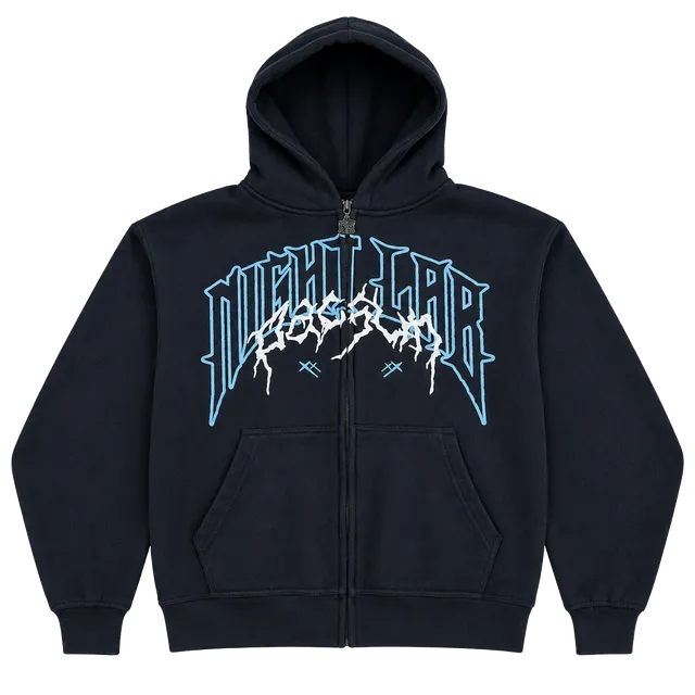 PacSun x NL25h+ Night Lab Zip Up Hoodie Size S Black Graphic