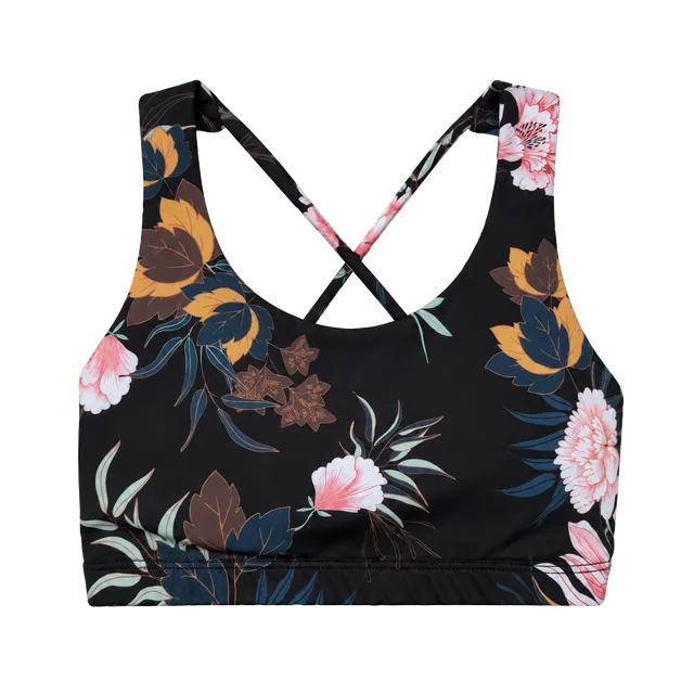 Onzie Floral Sports Bra Black Multi