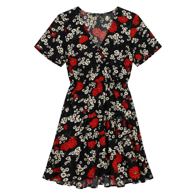 Madewell Hillside Daisies Ruffle Wrap Dress Size 4 Floral Mini Boho Casual