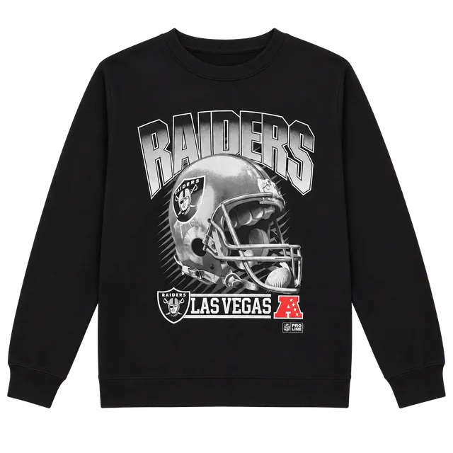 NFL Team Apparel Las Vegas Raiders Sweatshirt Size L Black Helmet Graphic