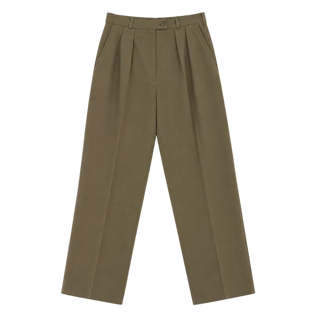 Paolo Fabiano Wool Dress Pants -Taupe Pleated Made in Italy