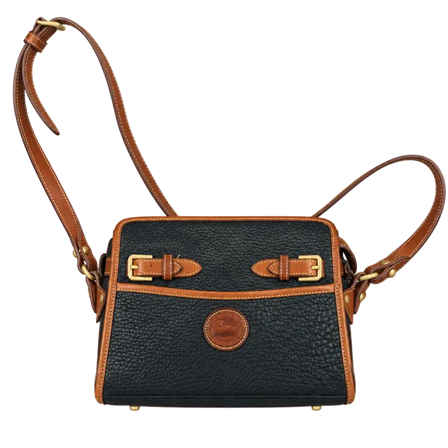 Dooney & Bourke Vintage Pebbled Leather Crossbody Bag Black Brown