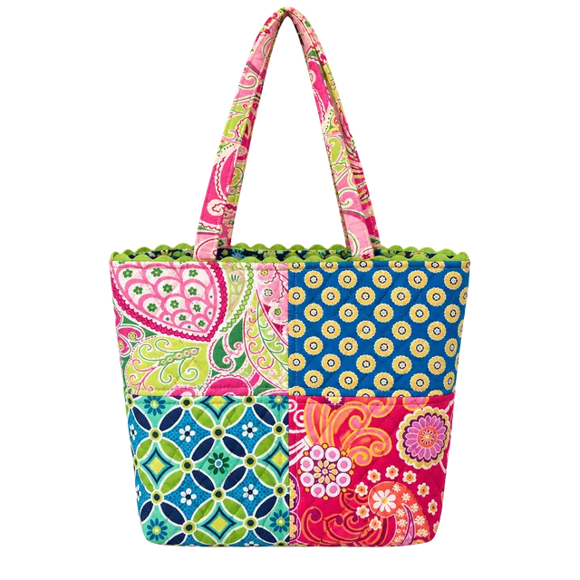 Vera Bradley Mini Quilted Patchwork Tote Bag Colorful Floral Paisley