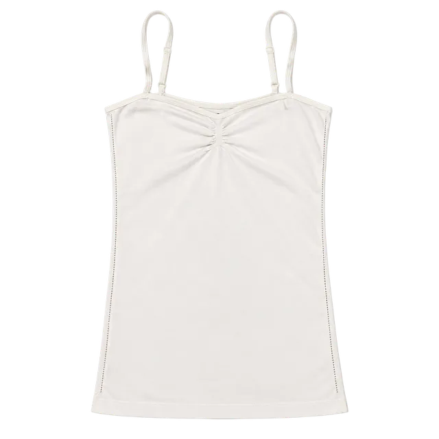 White Camisole Size M Ruched Bust Tank Top