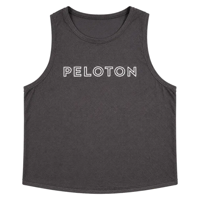 Peloton Lululemon Tank Top Black Mesh Cross Back Workout