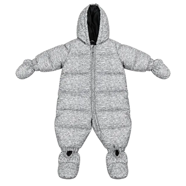Baby Gap Snowsuit Size 0-6 Months Gray Fleece Lined Pram Bunting