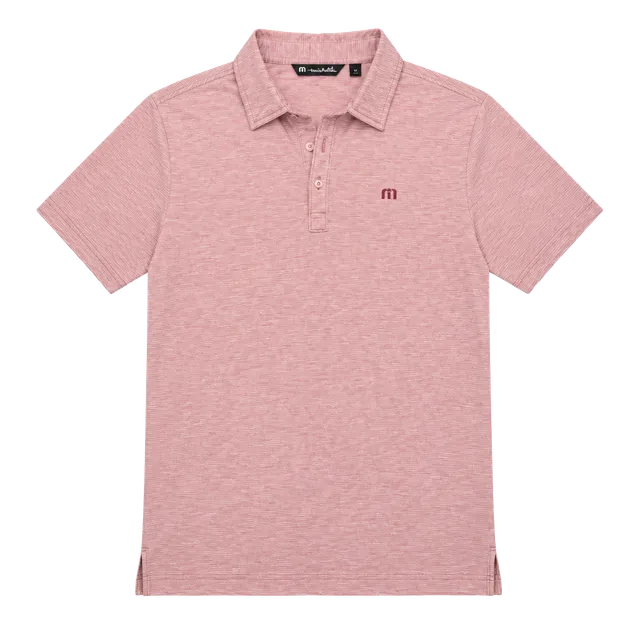 TravisMathew Polo Size S Pink Heather Short Sleeve Golf Shirt