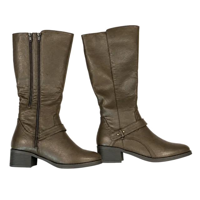 easy street Women's Tall Riding Boots in Dark Brown