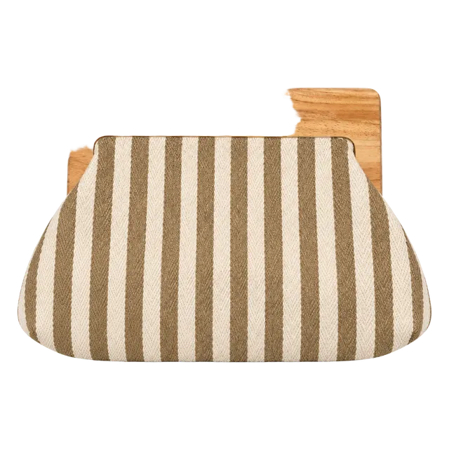 Lulus Striped Wood Clutch