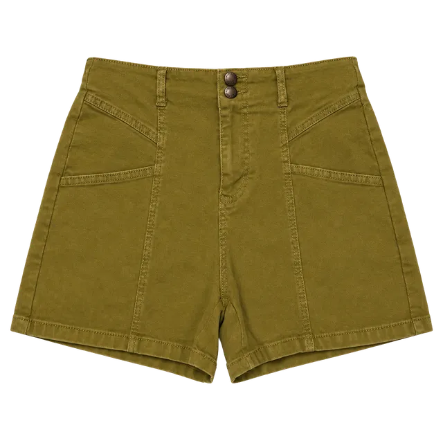 Universal Thread High Rise Midi Shorts Size 6/28 Olive Green