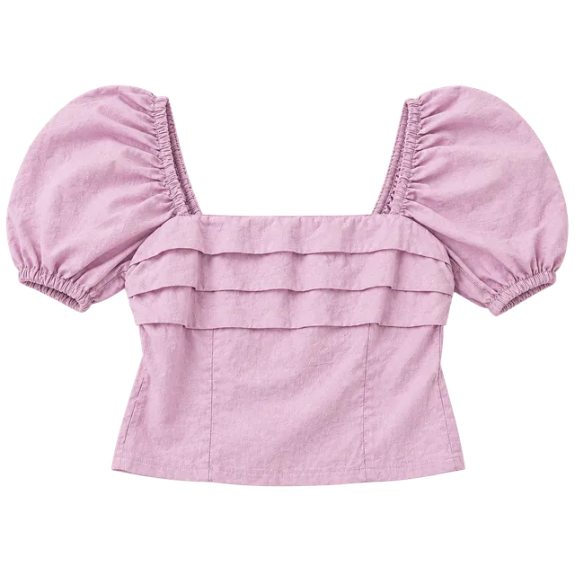 Sim & Sam Puff Sleeve Crop Top Size S Lilac Ruffle (b1) 