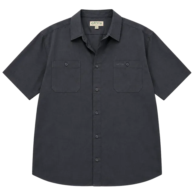 Orvis Short Sleeve Woven Tech Shirt Size XL Navy Blue