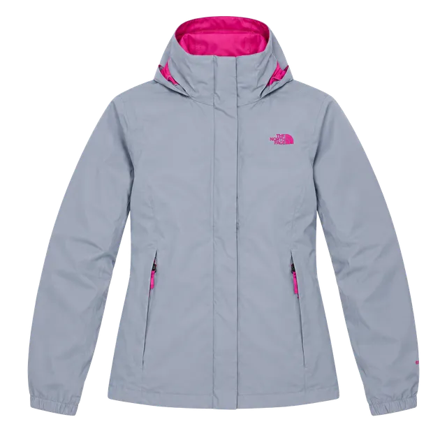 The North Face Resolve 2 Jacket Size S/P Grey Pink Rain Jacket Gorpcore Outdoors Weatherproof