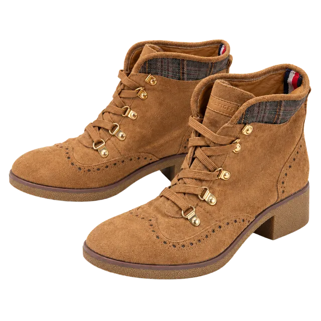 Tommy Hilfiger Brown Suede Plaid Ankle Boots Size 10M