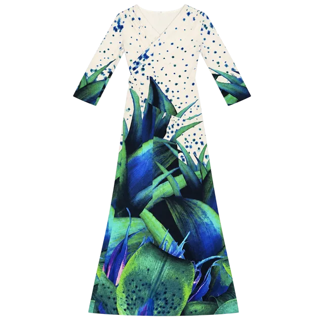 Roberto Cavalli Floral Long Sleeve Maxi Dress small