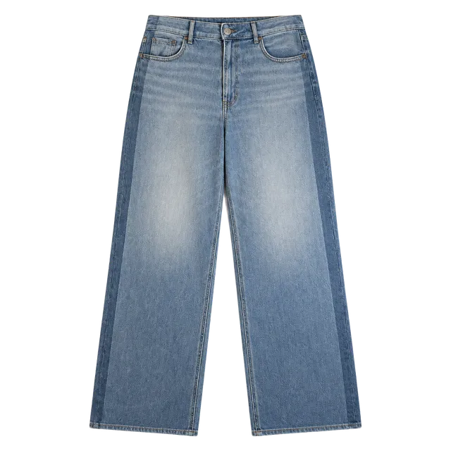 American Eagle Wide Leg Jeans Size 8 Ombre Panel Denim