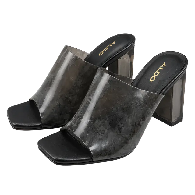 Aldo Ybendaviel Heels Size 8.5 Black Clear Sandals
