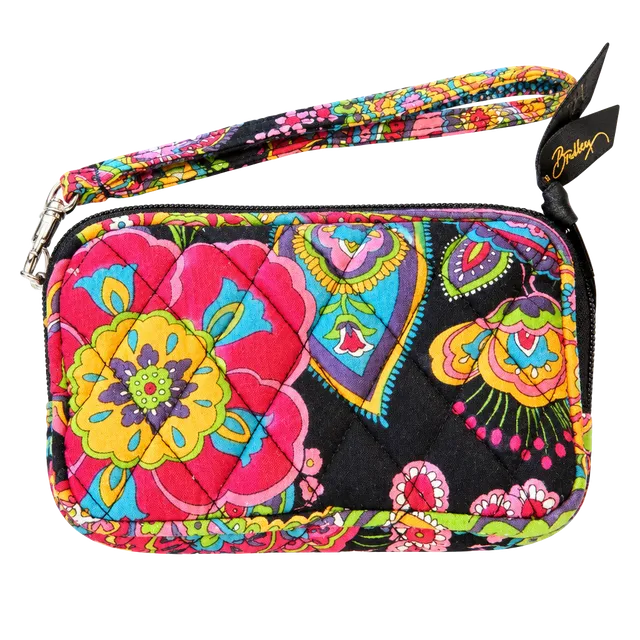 Vera Bradley Frannie Wristlet Ziggy Zinnia Quilted Cotton Floral