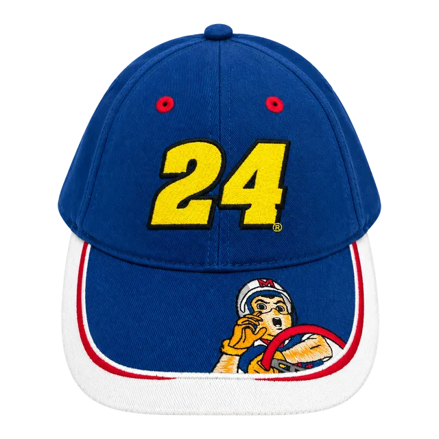 Vintage Speed Racer 24 Embroidered Hat Blue White