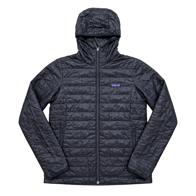 Patagonia Micro Puff Hoody Black Insulated Jacket womens small 
