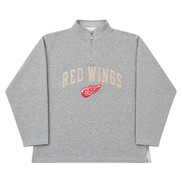 Vintage Detroit Red Wings 1/4 Zip Pullover Sweatshirt Gray