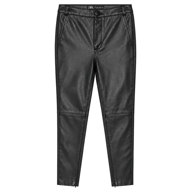 Zara Faux Leather Pants Size S Black