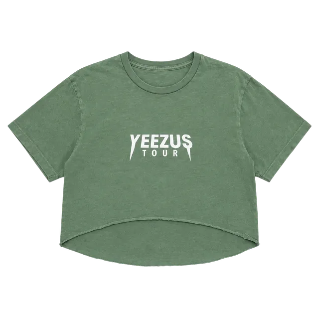 Kanye West Yeezus Tour T-Shirt Olive Green Crop