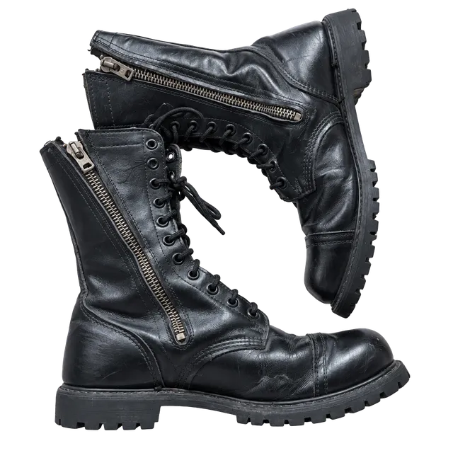 Corcoran Combat Boots Black Leather Cap Toe Side Zip Talon Zippers Made in USA