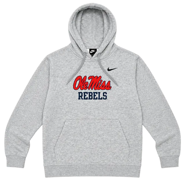 Nike Ole Miss Rebels Hoodie Size M Gray Script Logo Pullover