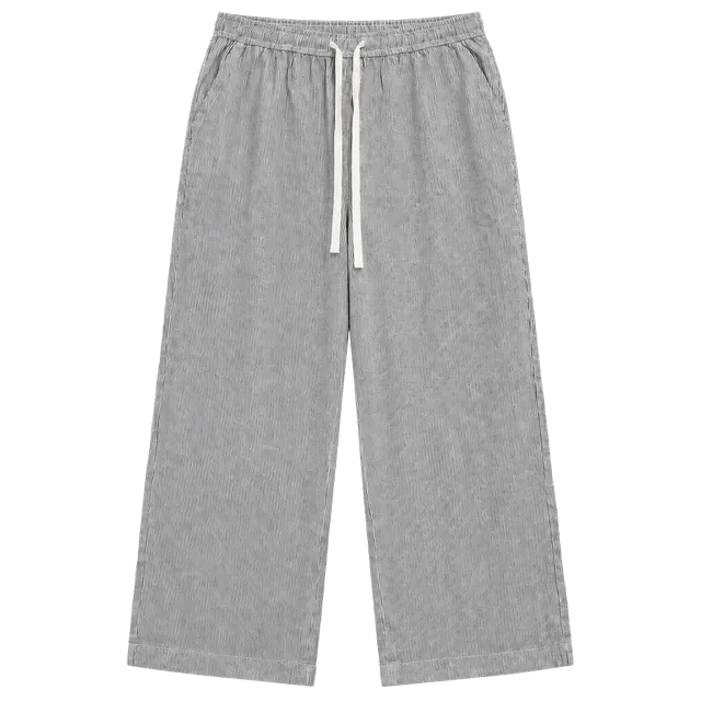 Briggs Pull-On Pants Size L Striped Linen Blend Wide Leg