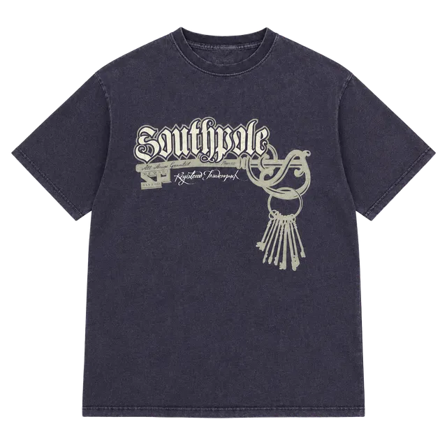 Southpole Graphic T-Shirt Dark Purple Vintage Key Logo