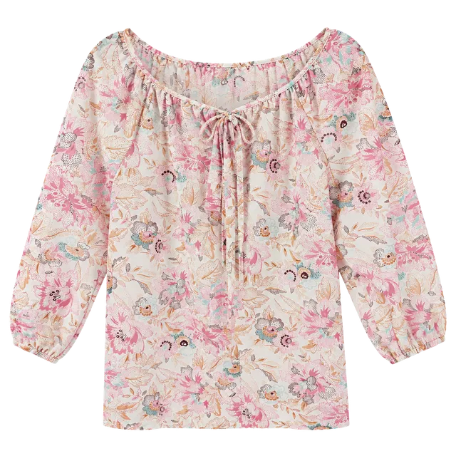 Vintage 1970s Floral Peasant Blouse Xl-1X Boho Cottagecore